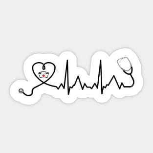 'Nurse Stethoscope Heartbeat' Awesome Nurse Gift Sticker